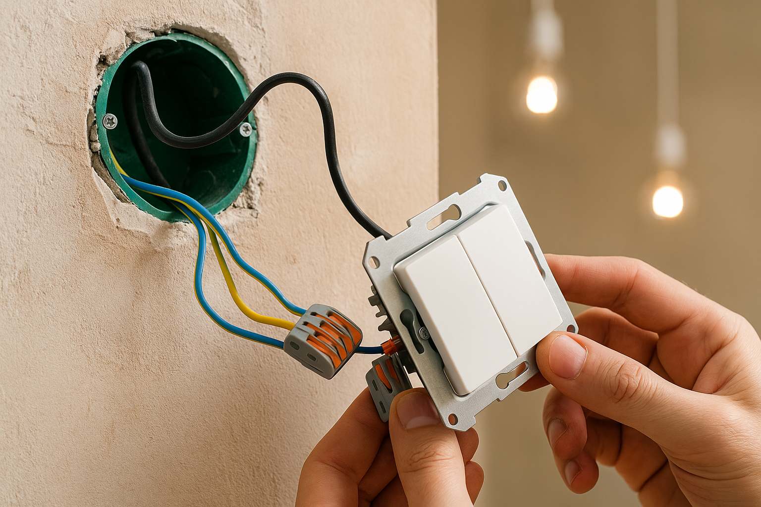 Підключення подвійного вимикача на дві лампи — покрокова інструкція