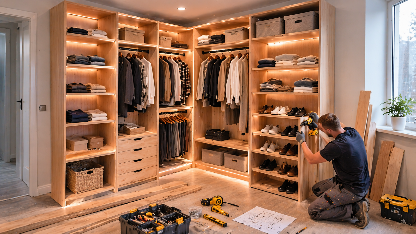 гардеробна кімната зроблена своїми руками