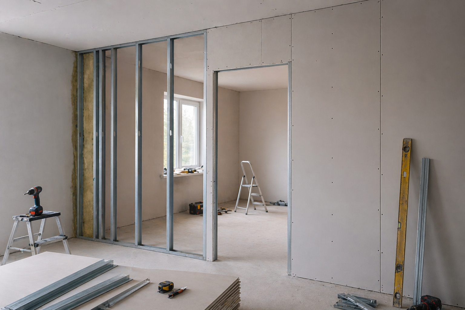 монтаж перегородки з гіпсокартону своїми руками